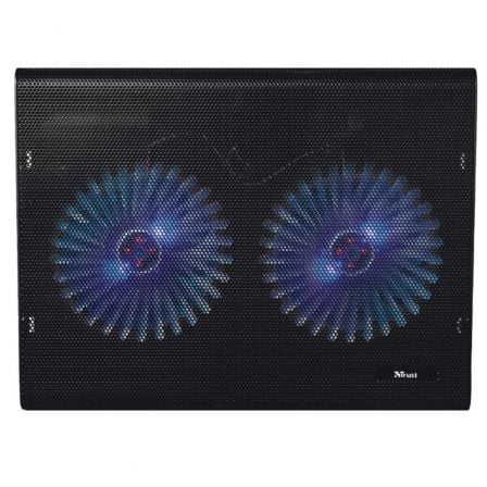 Trust 20104 Base de refrigeración para portátiles con 2 ventiladores LED azul hasta 17.3 pulgadas